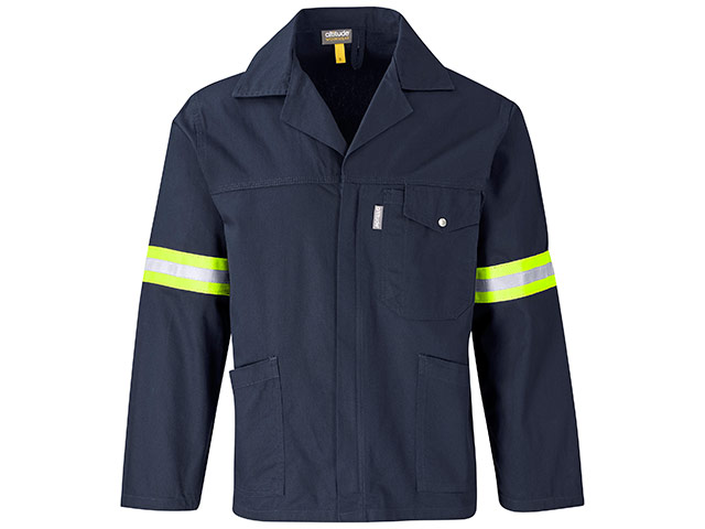 Artisan Premium 100 Percent Cotton Jacket - Reflective Arms and Back - Yellow Tape - Image 2