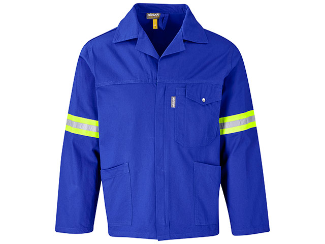 Artisan Premium 100 Percent Cotton Jacket - Reflective Arms and Back - Yellow Tape - Image 3
