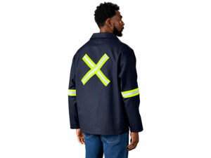 Artisan Premium 100 Percent Cotton Jacket - Reflective Arms and Back - Yellow Tape