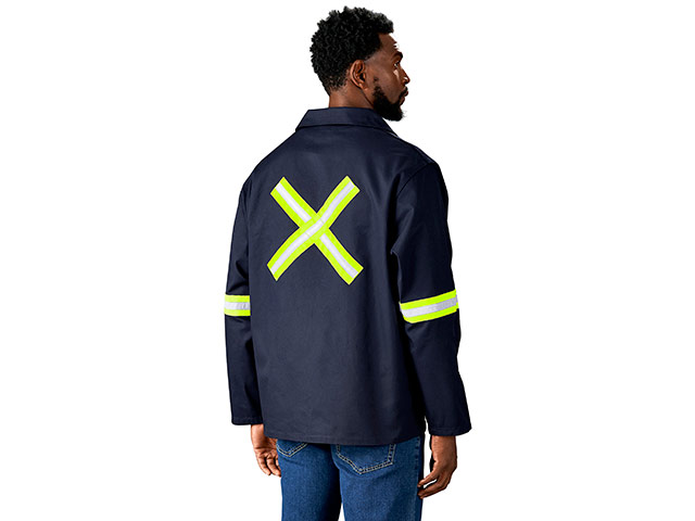 Artisan Premium 100 Percent Cotton Jacket - Reflective Arms and Back - Yellow Tape