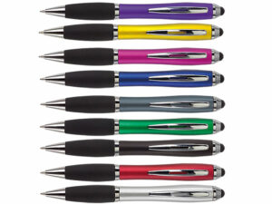 Ballpoint Pen With Rubber Grip And Stylus