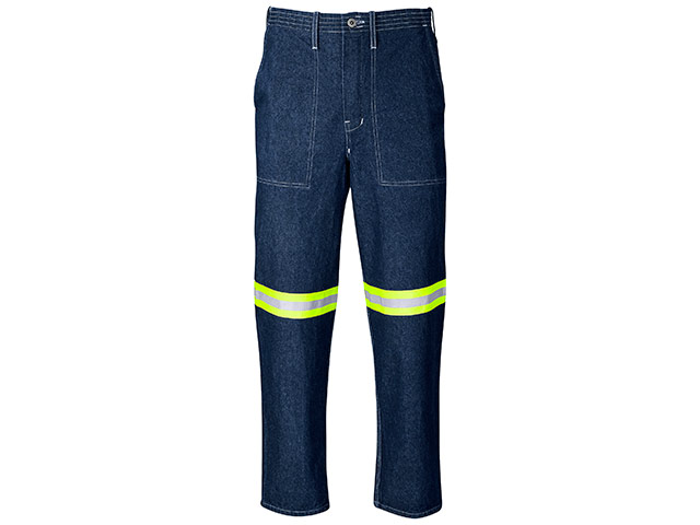 Cast Premium 100 Percent Cotton Denim Pants - Reflective Legs - Yellow Tape - Image 2