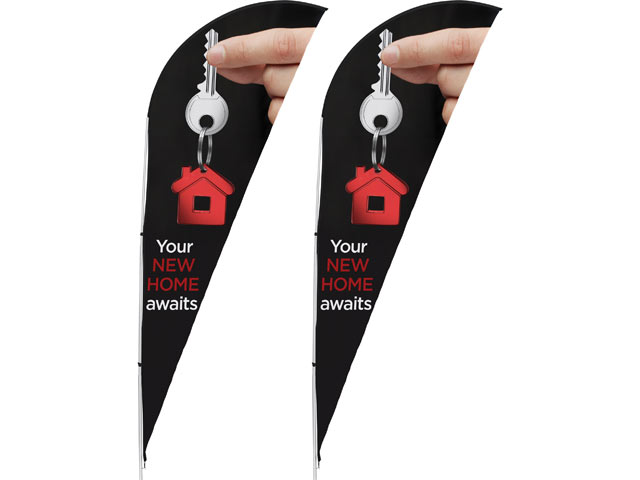 Legend 2M Sublimated Sharkfin Single-Sided Flying Banner (Set Of2)