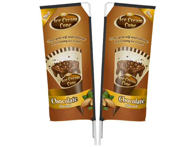 Legend 2M Sublimated Telescopic Double-Sided Flying Banner