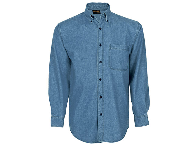 Mens Denim Long Sleeve Shirt - Image 2