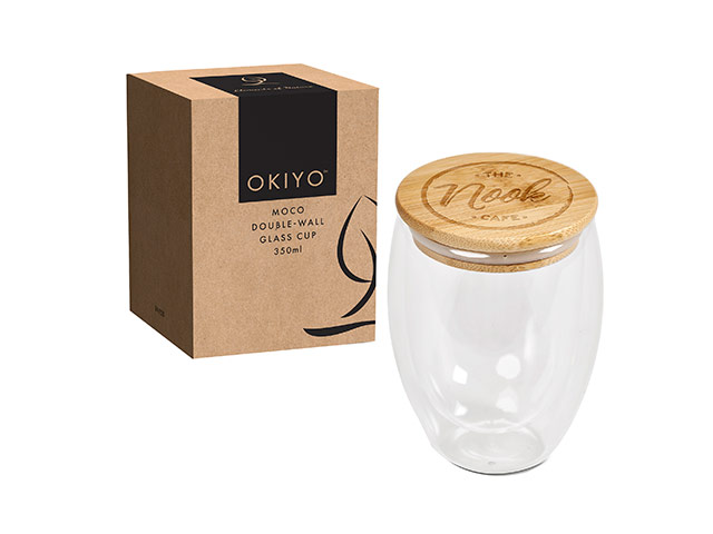 Okiyo Moco Double-Wall Glass Cup - 350Ml