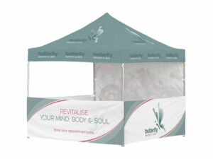 Ovation Sublimated Gazebo 3M X 3M - 3 Half-Wall Skins - 1 Full-Wall Skin