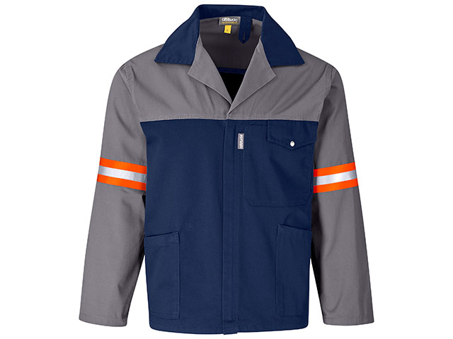 Site Premium Two-Tone Polycotton Jacket - Reflective Arms - Orange Tape - Image 2