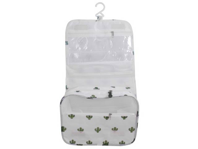Velcro Hanging Toiletry Bag (Cactus Print)