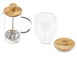 Okiyo Aibo Glass And Bamboo Coffee Set