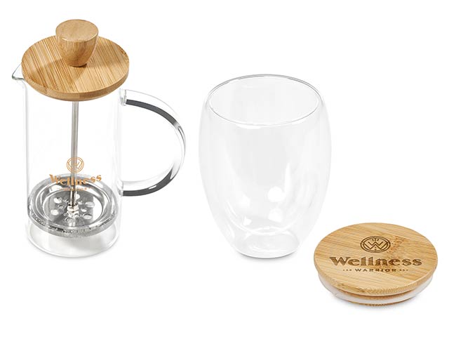 Okiyo Aibo Glass And Bamboo Coffee Set
