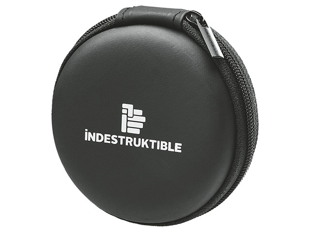 Ind Aux Earphone With Mic In Round Pu Case