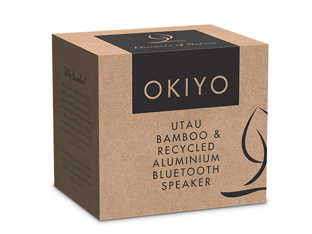 Okiyo Utau Bamboo and Recycled Aluminium Bluetooth Speaker - Image 2