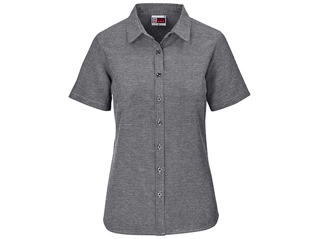 Ladies Short Sleeve Oxford Shirt - Image 2