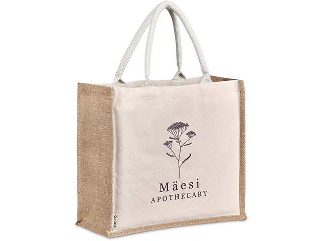 Okiyo Chinsai Maxi Jute And Cotton Tote