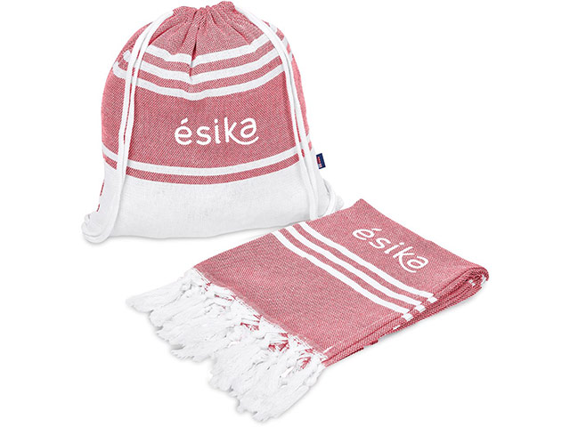 Us Basic Santa Cruz Cotton-Rich Beach Towel And Drawstring Bag - Image 3
