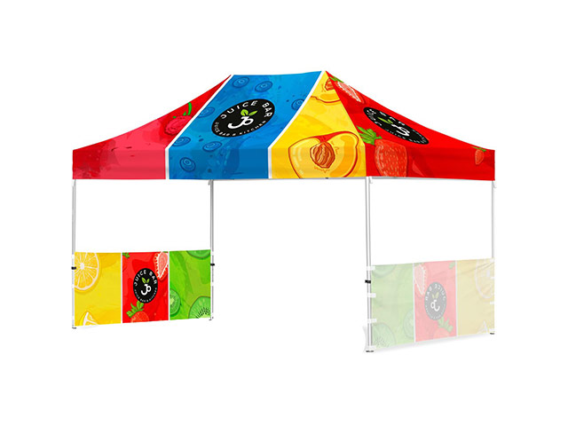 Coated Steel Sublimated Gazebo 4.5M X 3M - 2 Short Half-Wall Skins