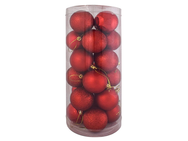 Red Christmas Baubles Set