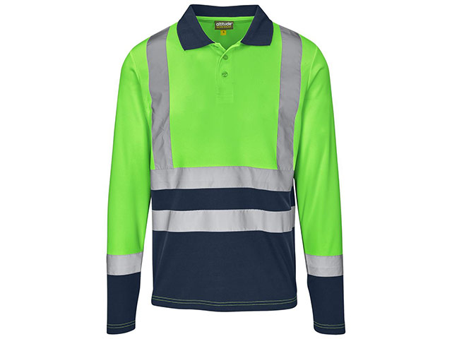 Long Sleeve Surveyor Two-Tone Hi-Viz Golf Shirt - Image 2