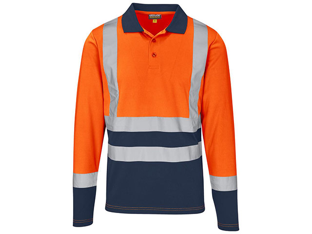 Long Sleeve Surveyor Two-Tone Hi-Viz Golf Shirt - Image 3