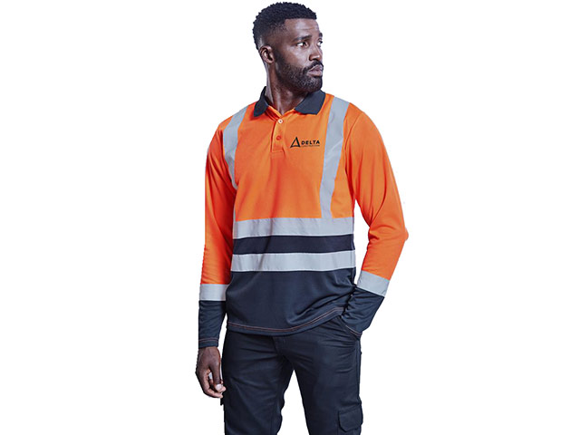 Long Sleeve Surveyor Two-Tone Hi-Viz Golf Shirt