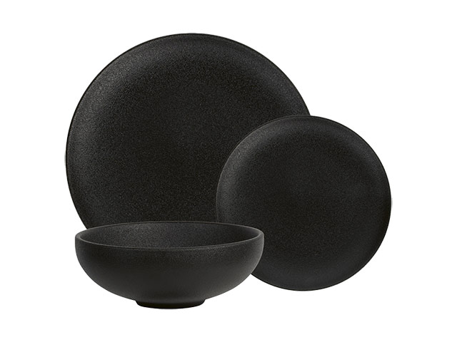Caviar Dinner Set 12 Piece Black