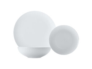 White Basics Diamonds Dinner Set 12 Piecee