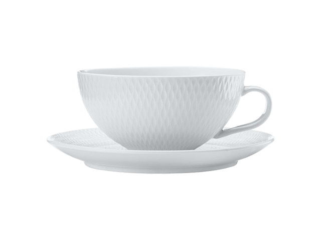 White Basics Diamonds Tea Cup And Saucer Low 250Ml