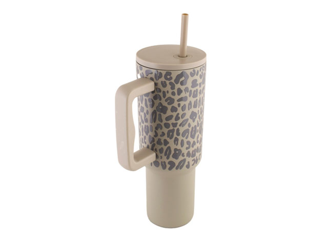 1200Ml Leopard Print Travel Mug