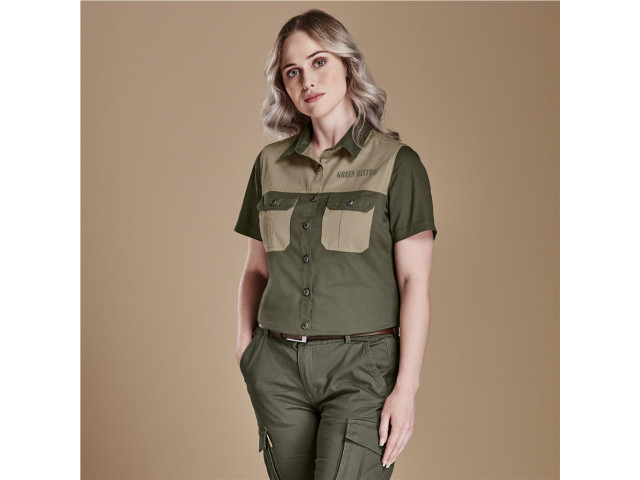 Ladies Short Sleeve Serengeti 2-Tone Bush Shirt