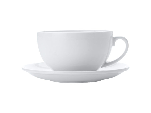 White Basics Cappuccino Cup and Saucer 320ml